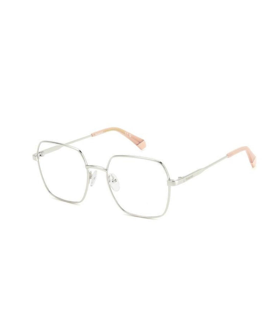 Polaroid D530 010 occhiale da vista metallo argento frontale lato