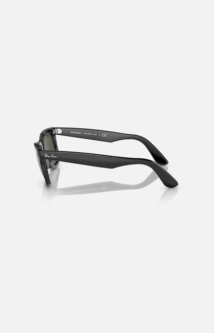 Ray-Ban Wayfarer RB2140 bio-acetate occhiale da sole nero laterale