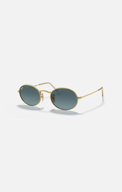 Ray-Ban RB3547 occhiale da sole oro metallo lenti blu