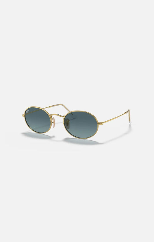 Ray-Ban RB3547 occhiale da sole oro metallo lenti blu