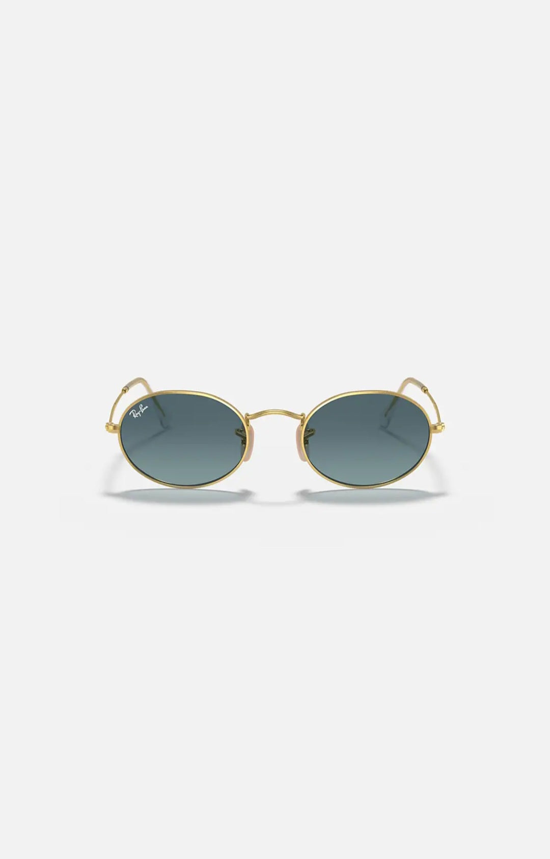Ray-Ban RB3547 occhiale da sole oro metallo lenti blu frontale