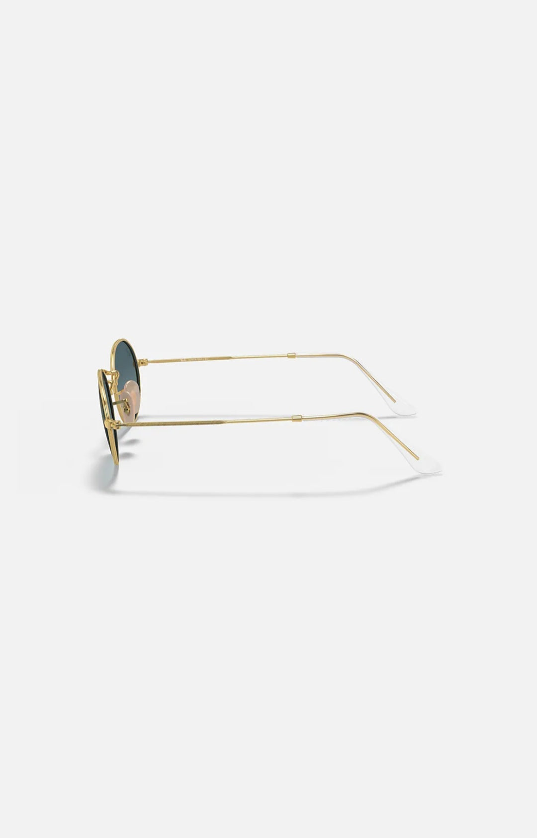 Ray-Ban RB3547 occhiale da sole oro metallo lenti blu laterale