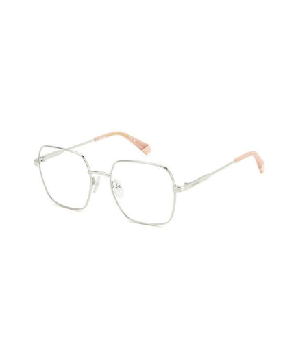 Polaroid D530 010 occhiale da vista metallo argento frontale lato