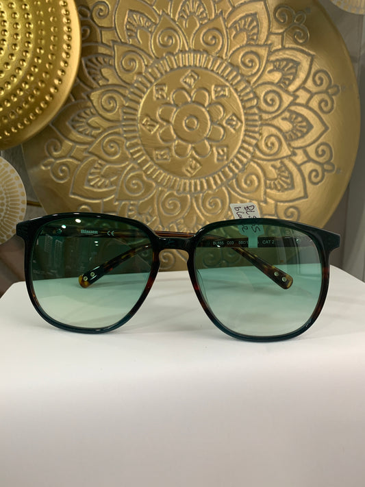 Blauer BL555 occhiali da sole in celluloide tartarugata con lenti verdi