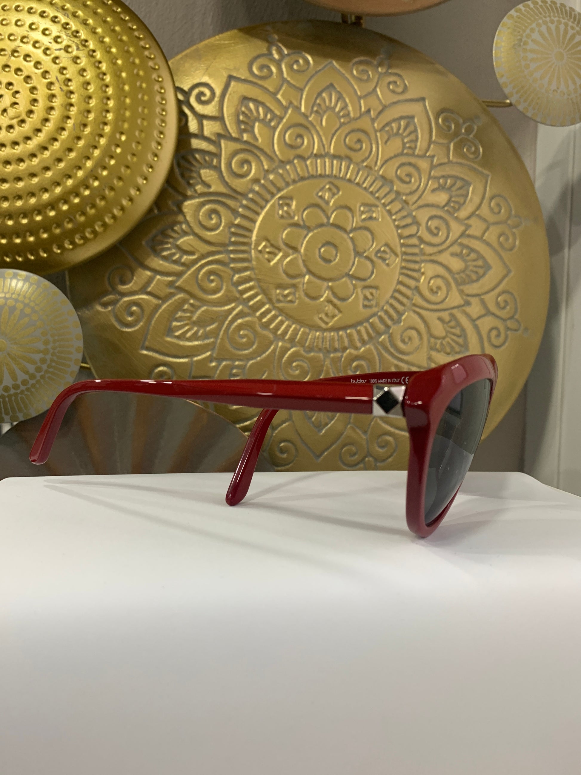 Byblos BY053 occhiale da sole celluloide rosso asta laterale
