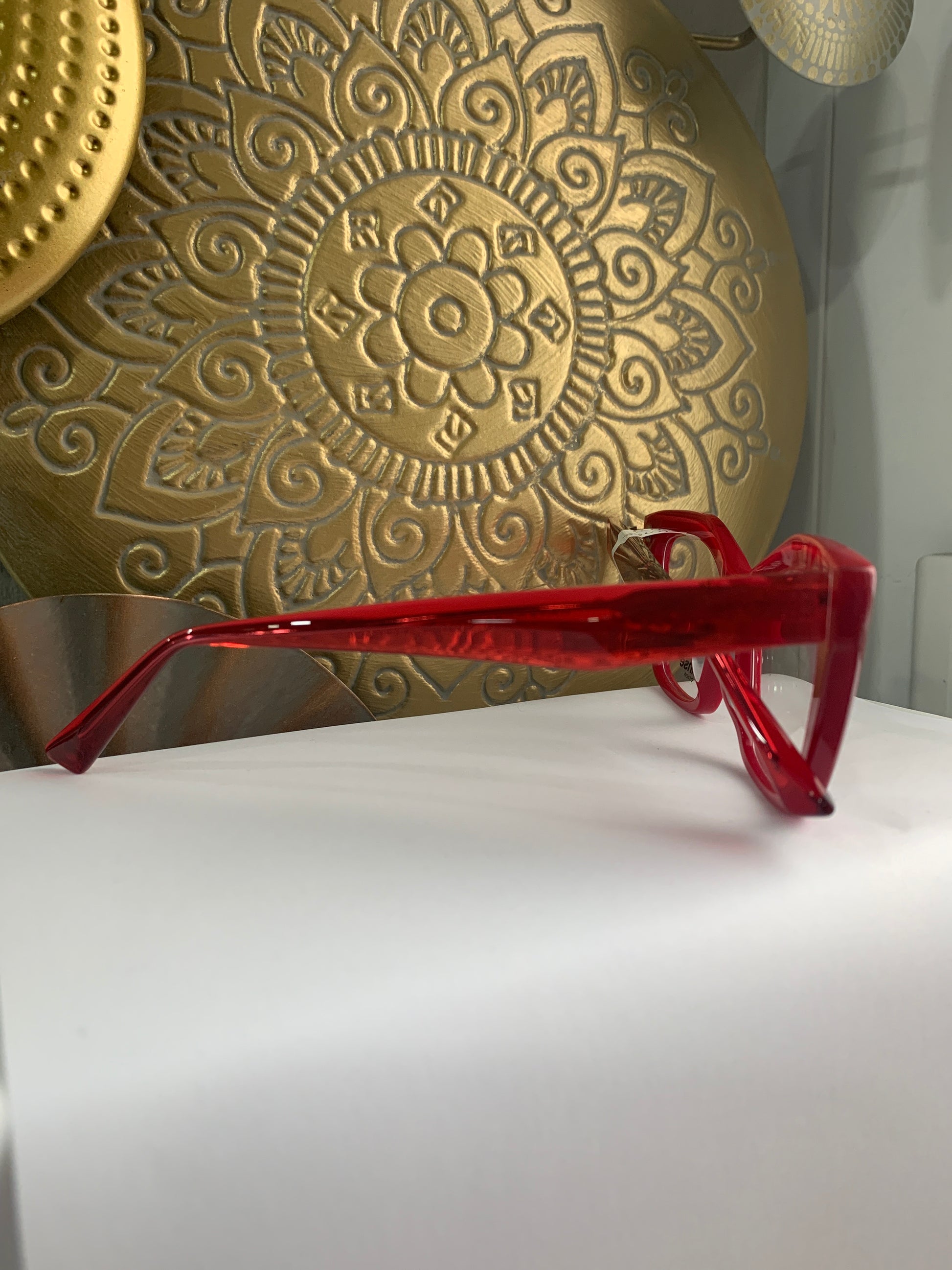 Kelinse Clara occhiale da vista rosso celluloide cat eye aste