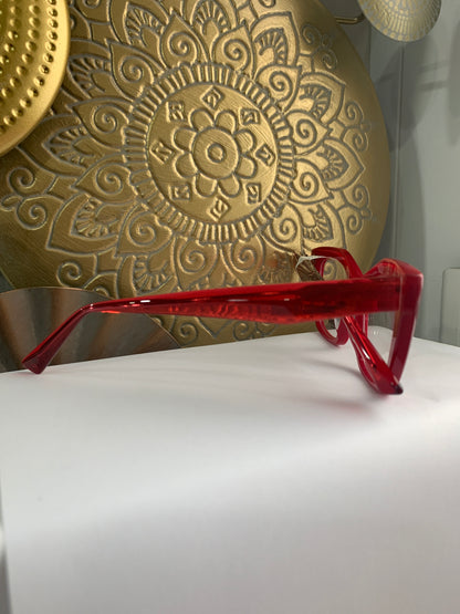 Kelinse Clara occhiale da vista rosso celluloide cat eye aste