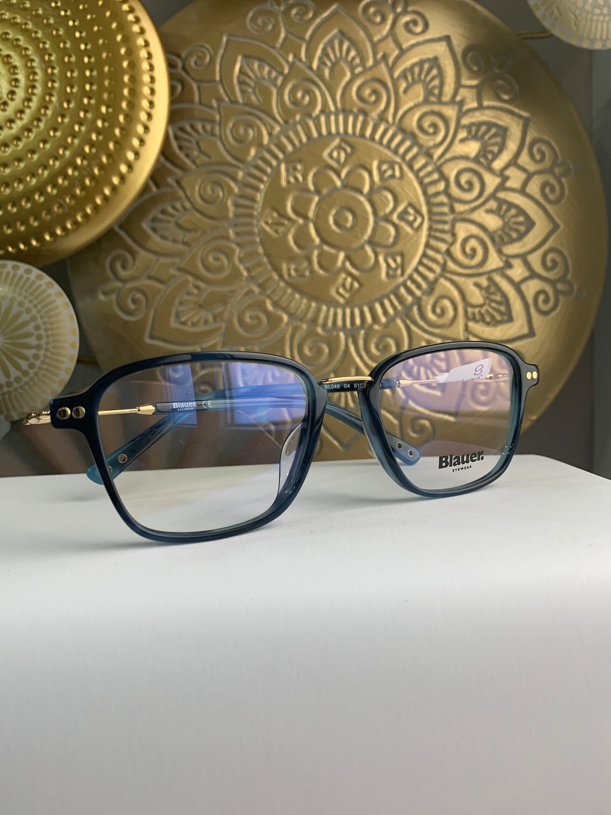 Blauer BL048 occhiale da vista celluloide blu lato