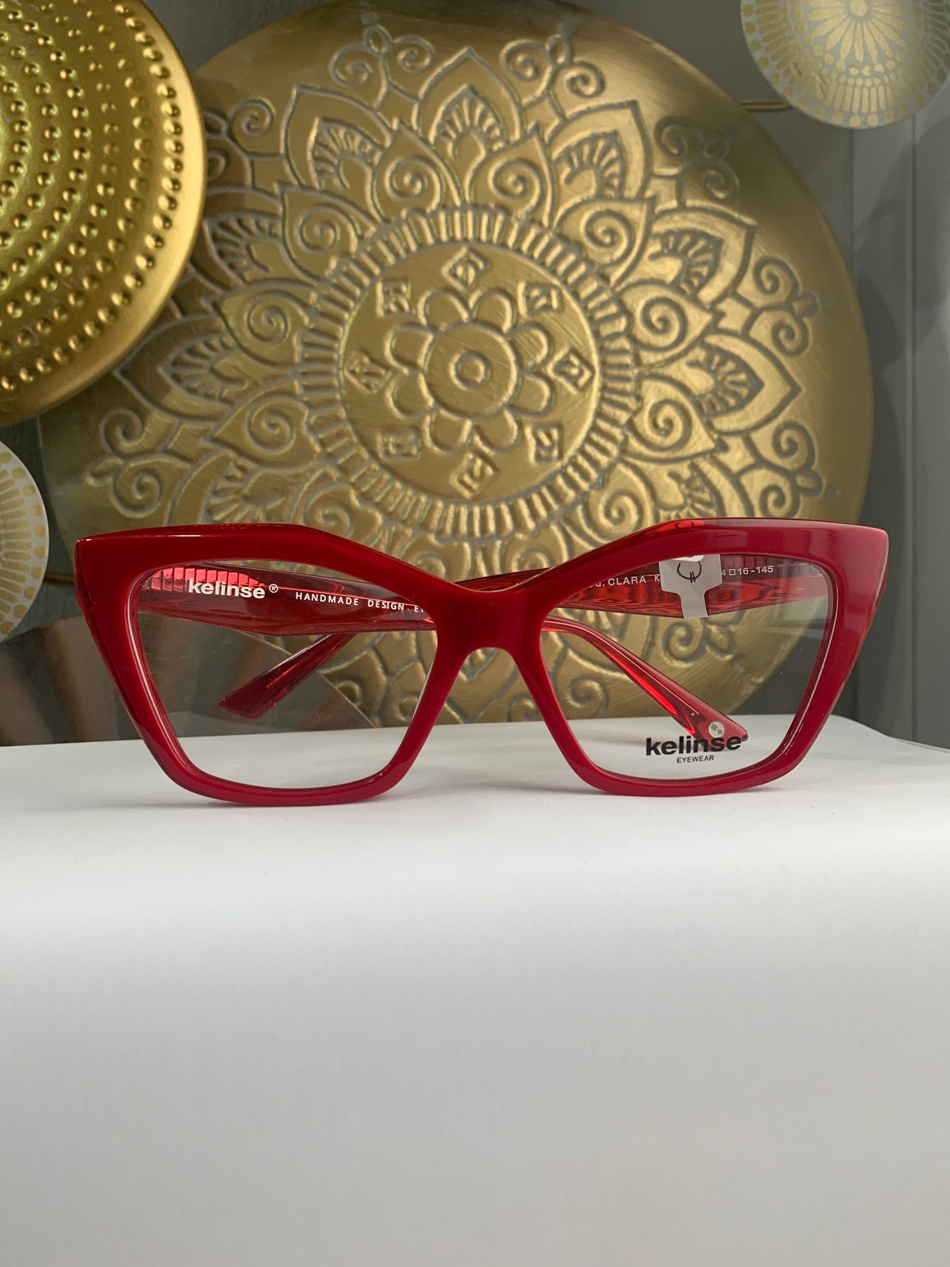 Kelinse Clara occhiale da vista rosso celluloide cat eye
