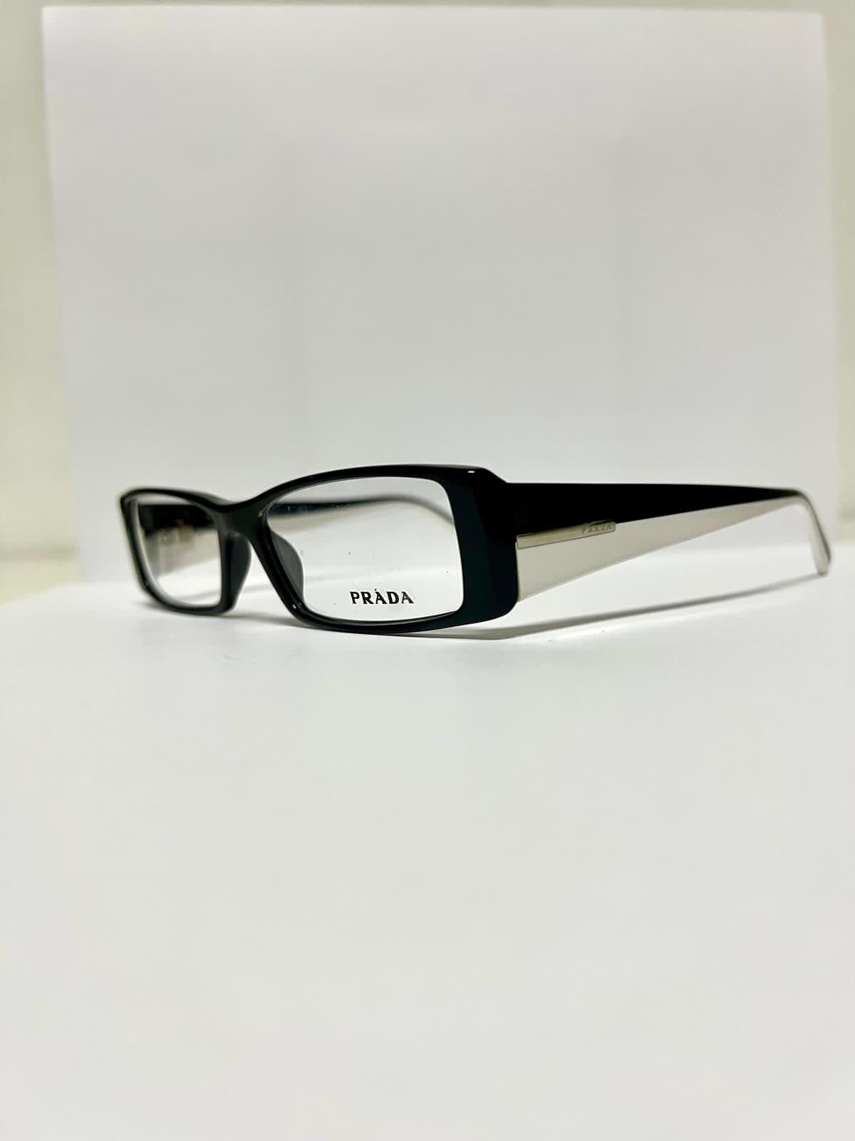 Prada VPR16H 7BH-1O1 occhiale da vista celluloide nero bianco