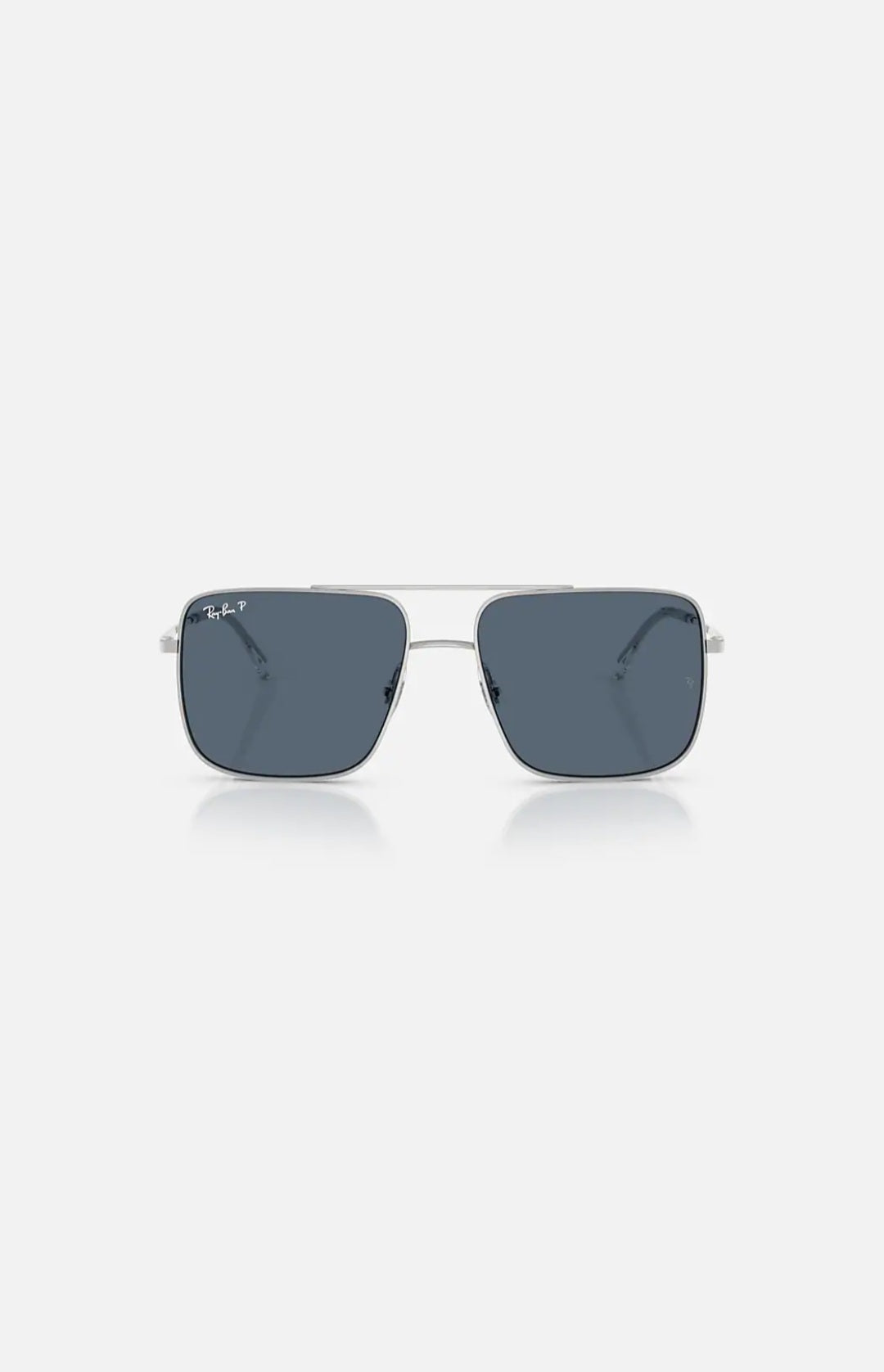 Ray-Ban Ari RB3758 0032V occhiale da sole metallo argento lenti blu frontale