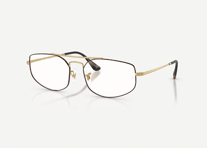 Montatura Ray-Ban RB 6545 Explorer 5 in metallo tartarugato con dettagli oro