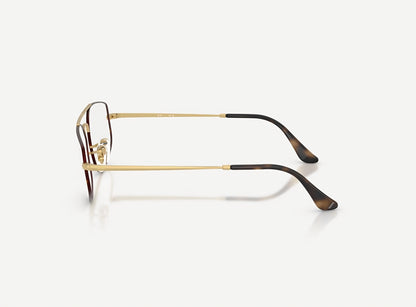 Montatura Ray-Ban RB 6545 Explorer 5 in metallo tartarugato con dettagli oro lato