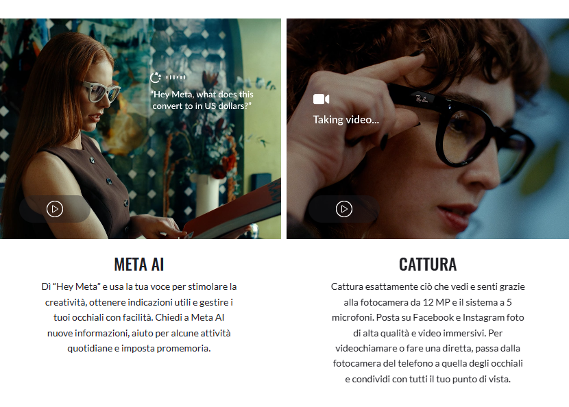 Ray-Ban Meta Gen1 Wayfarer RW4006 occhiale smart matte black dettagli utilizzo